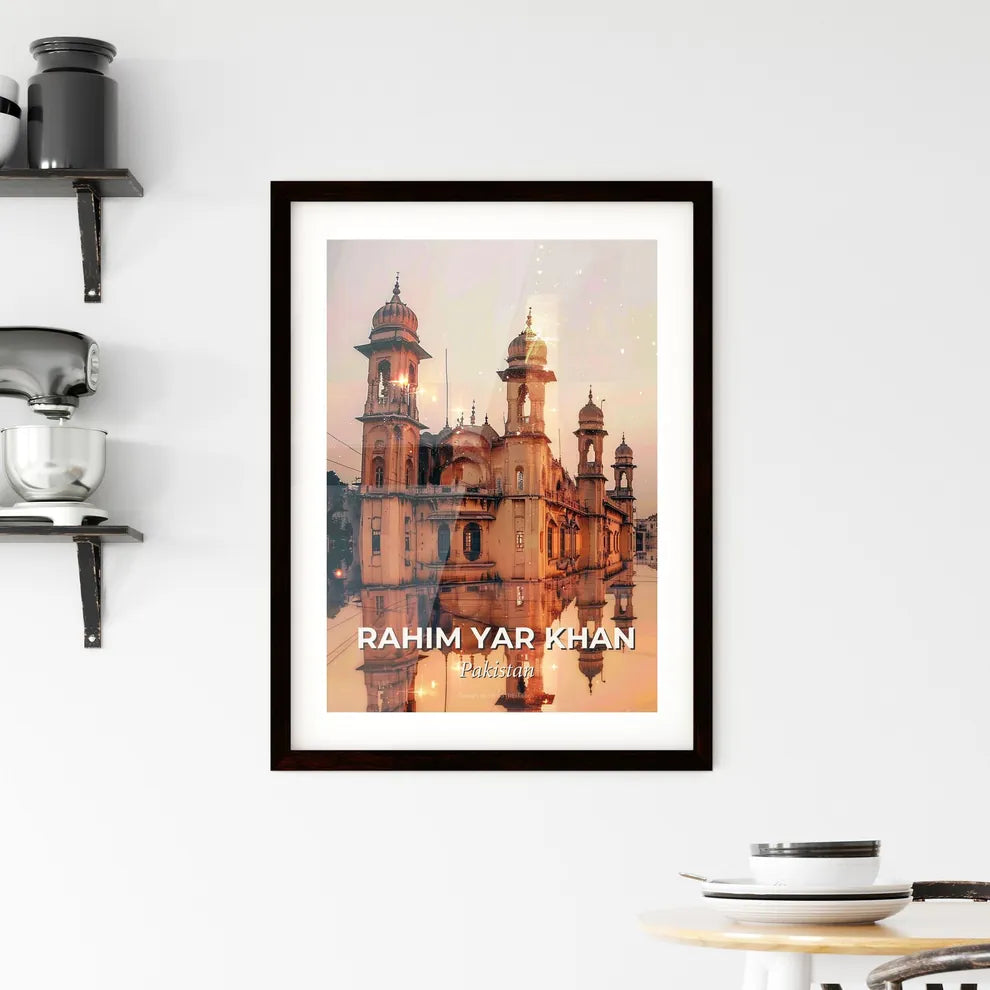 Rahim Yar Khan City Skyline Double Exposure Composite Framed Print