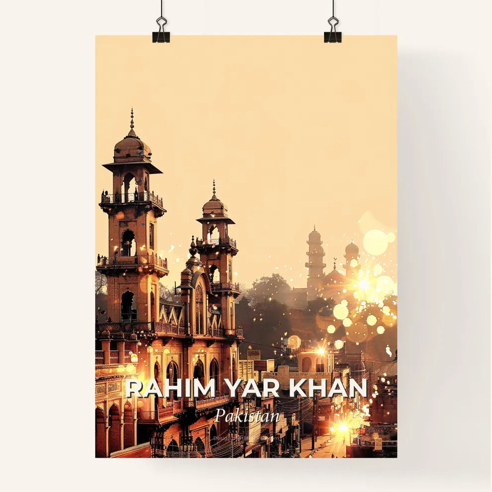 Rahim Yar Khan Skyline Art Print Poster