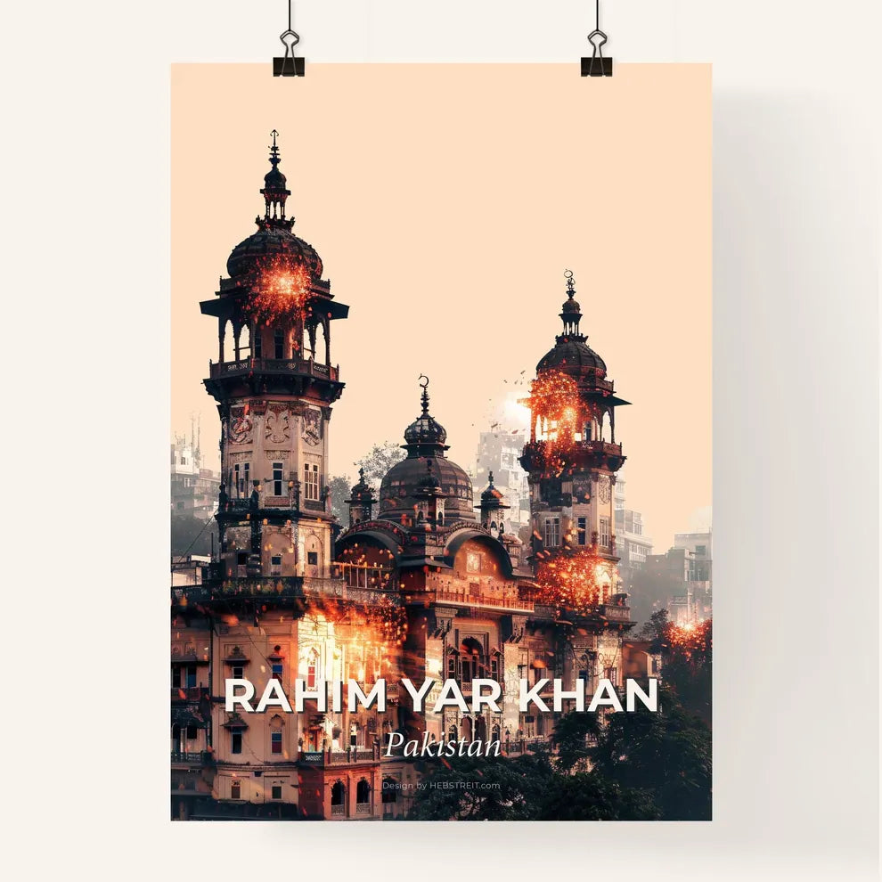 Rahim Yar Khan's Skyline on Bright Beige Poster