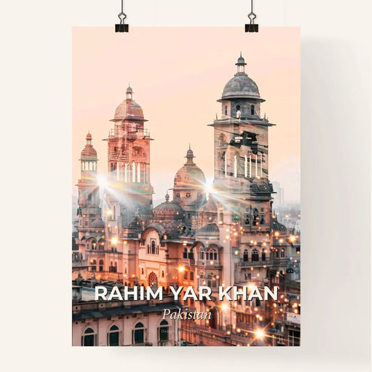 Rahim Yar Khan Skyline Double Exposure Art Poster