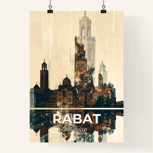 Rabat City Lights Skyline Art Poster