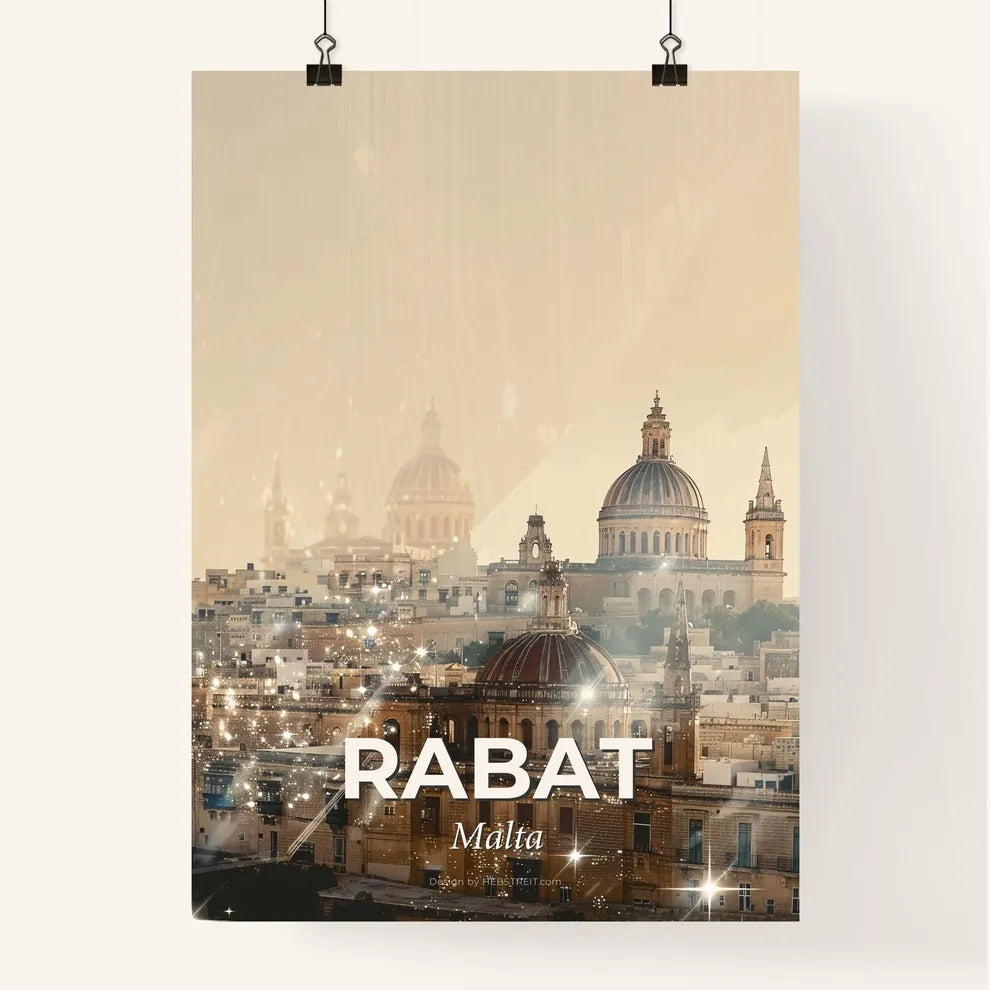 Rabat, Malta: Double Exposure Skyline Poster