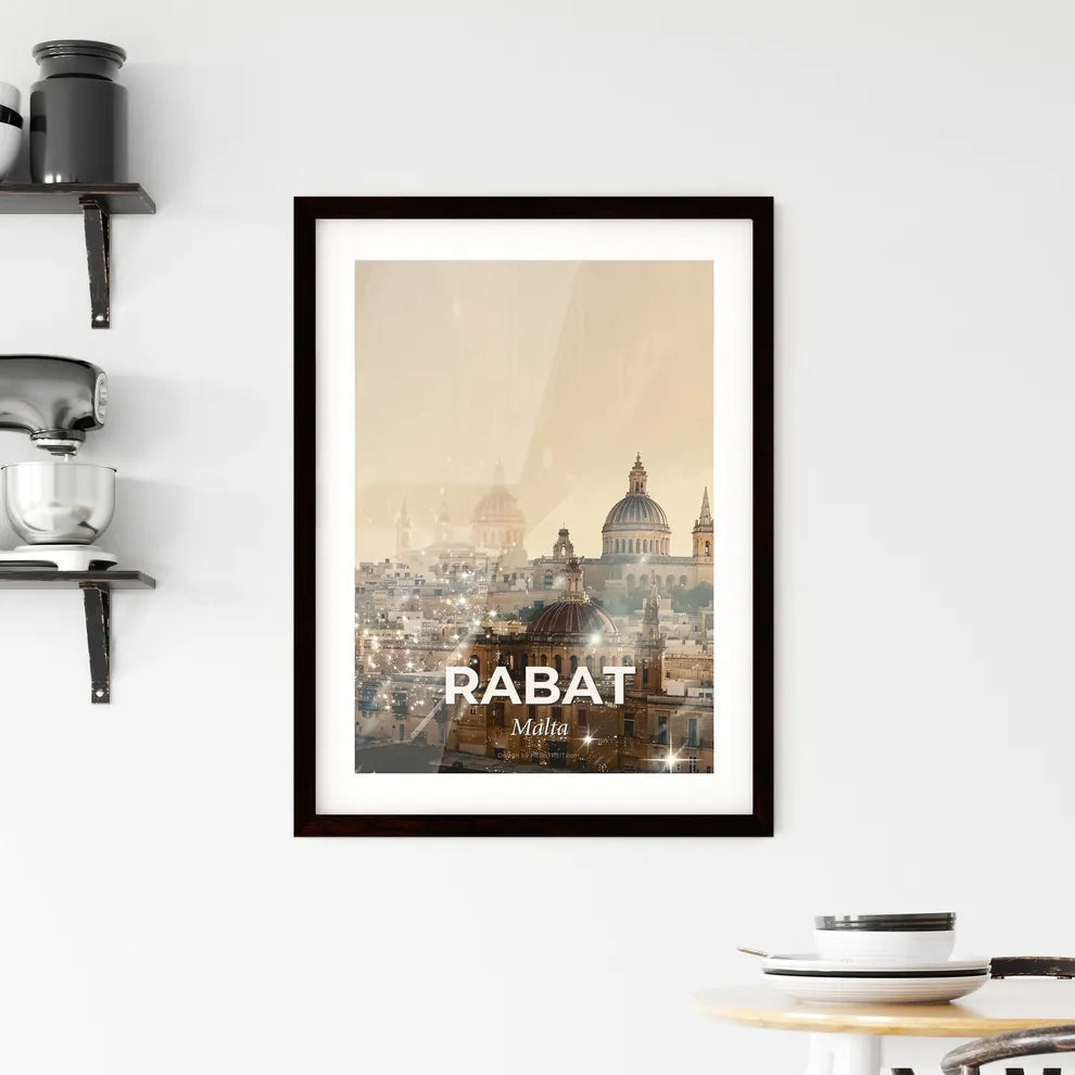 Rabat, Malta: Double Exposure Skyline Framed Print