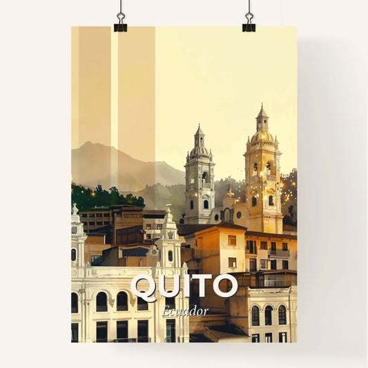 Quito Skyline Composite Art Poster with Local Colors Poster