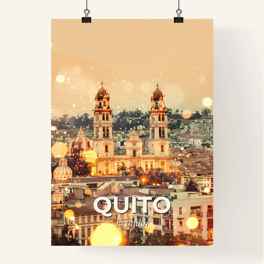 Quito Skyline Double Exposure Poster Art Poster
