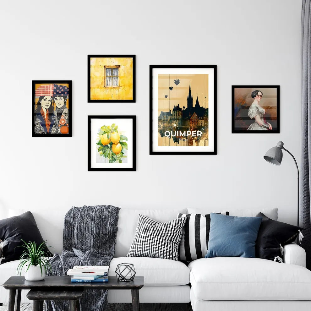 Quimper Skyline Metropolis Artwork Silhouettes Wall Art
