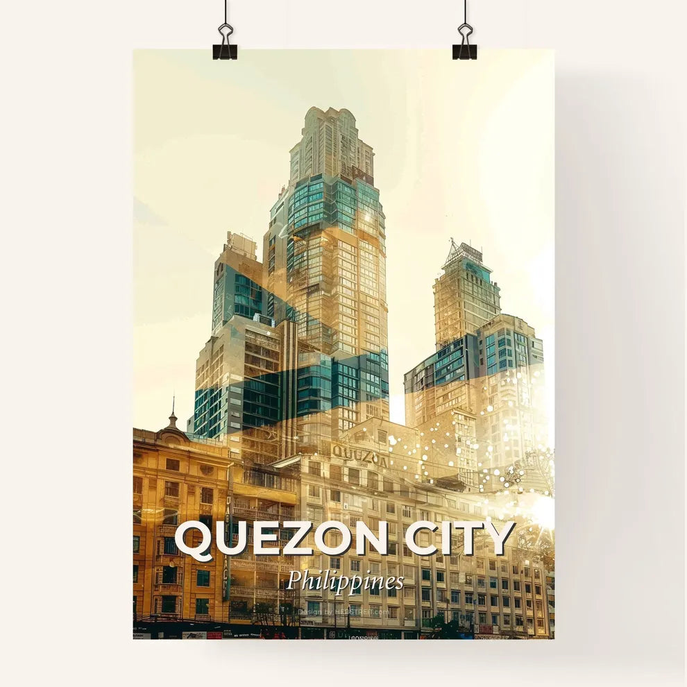 Quezon City Skyline Iconography Composite Poster Art Poster