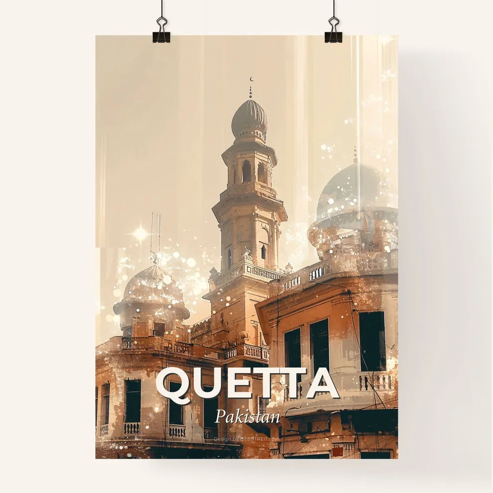 Quetta: Double Exposure City Skyline Composite Art Poster