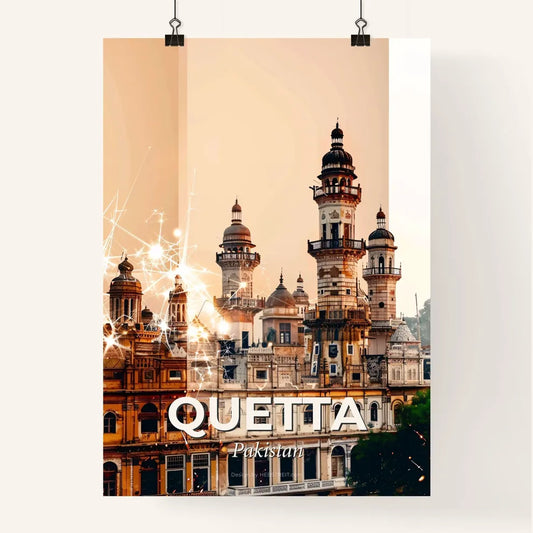Quetta Skyline Composite Art, Local Icon Architecture Poster