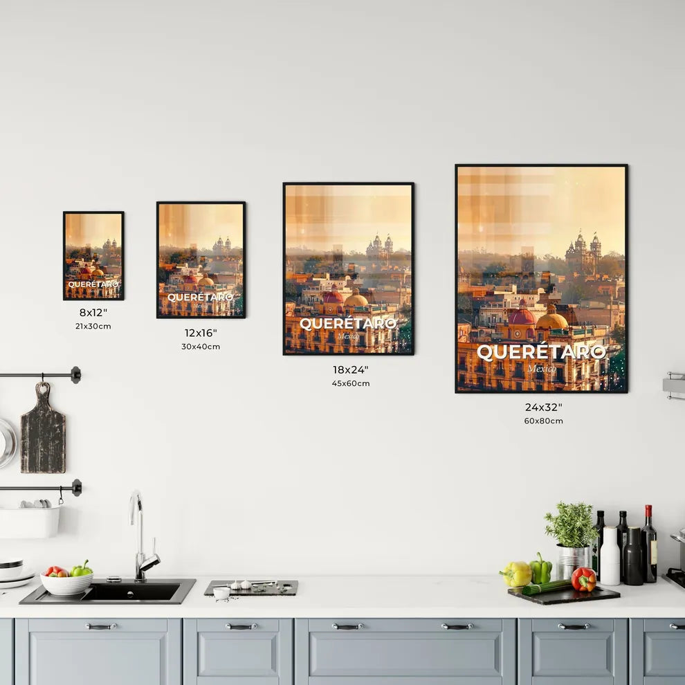 Queretaro Mexico Skyline Composite Art Poster Office Art