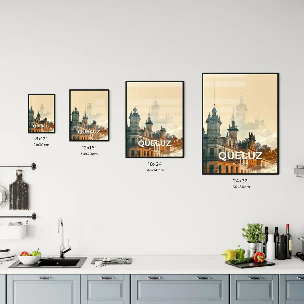 Queluz City Skyline Double Exposure Art Composite Office Art