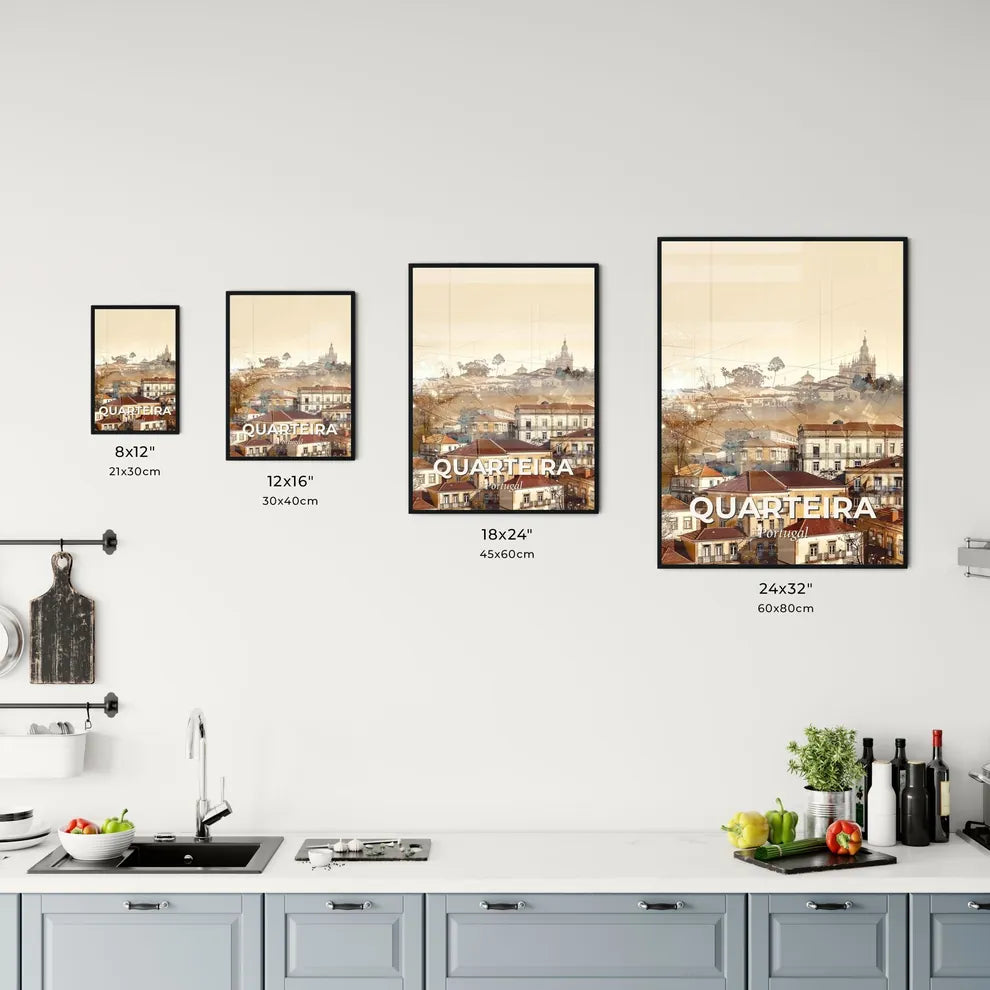 Quarteira City Skyline Sparkle Composite Art Poster Office Art