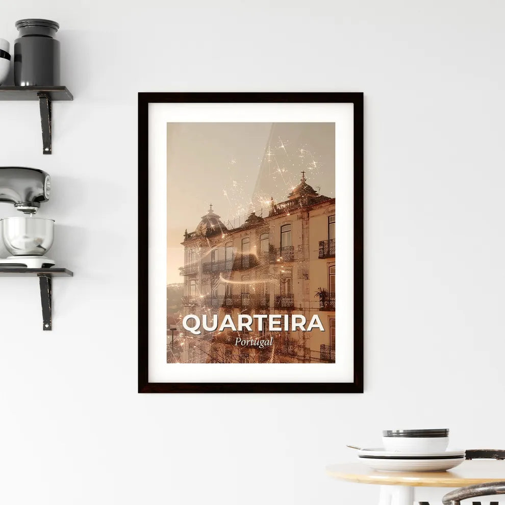 Quarteira Skyline City Architecture Composite Art Poster Framed Print