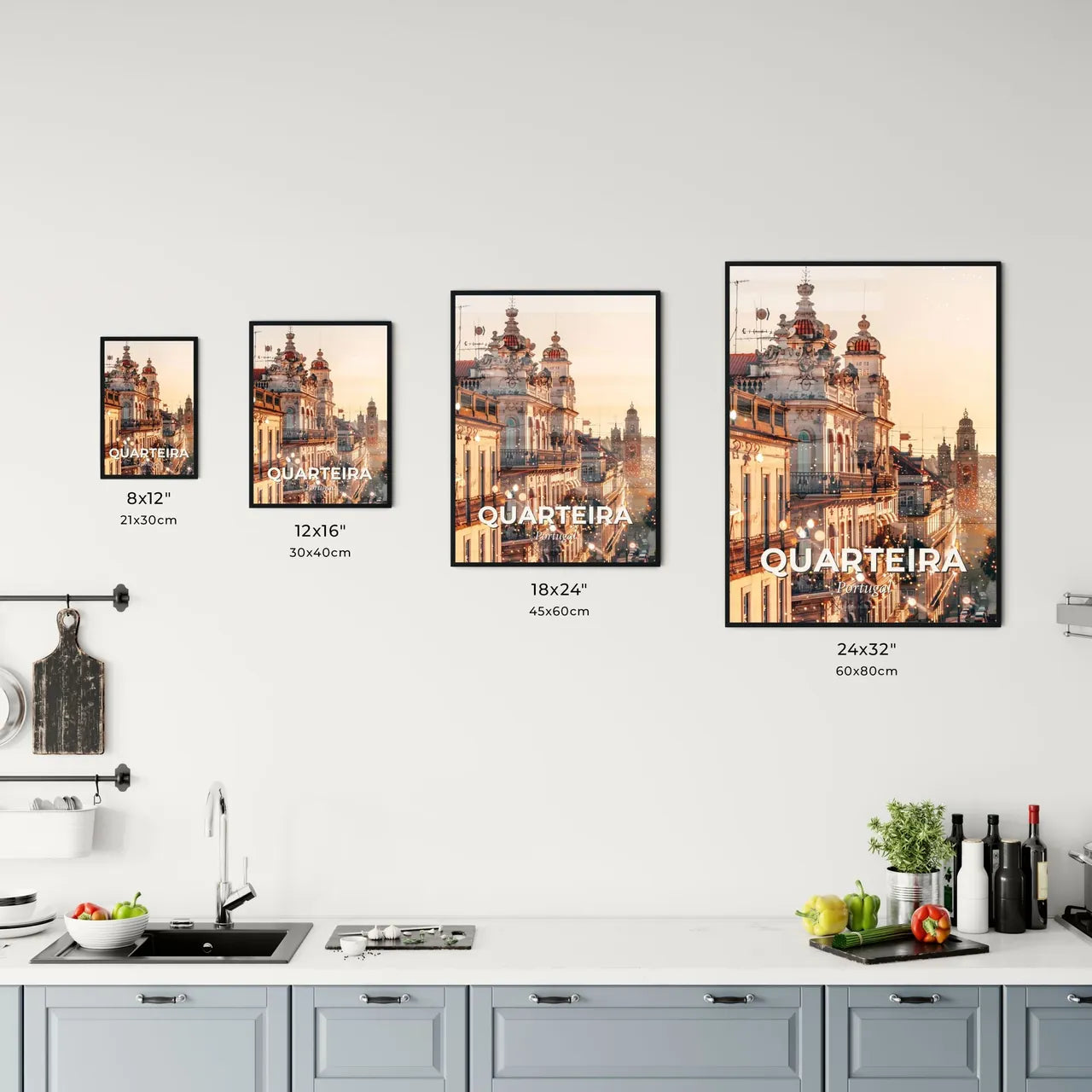 Quarteira Skyline Double Exposure Poster Art Office Art