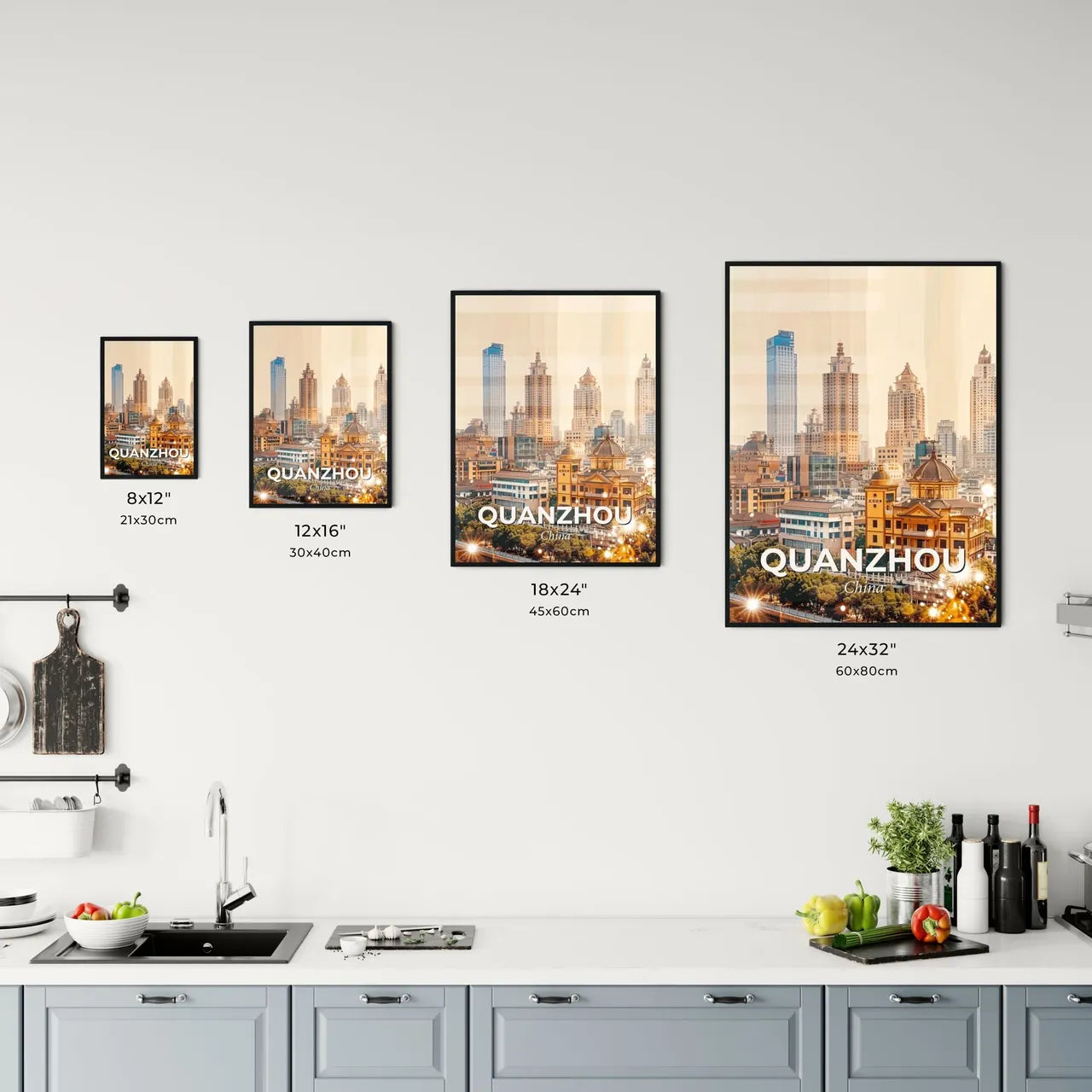 Quanzhou: Double Exposure Skyline Cityscape Artwork Office Art