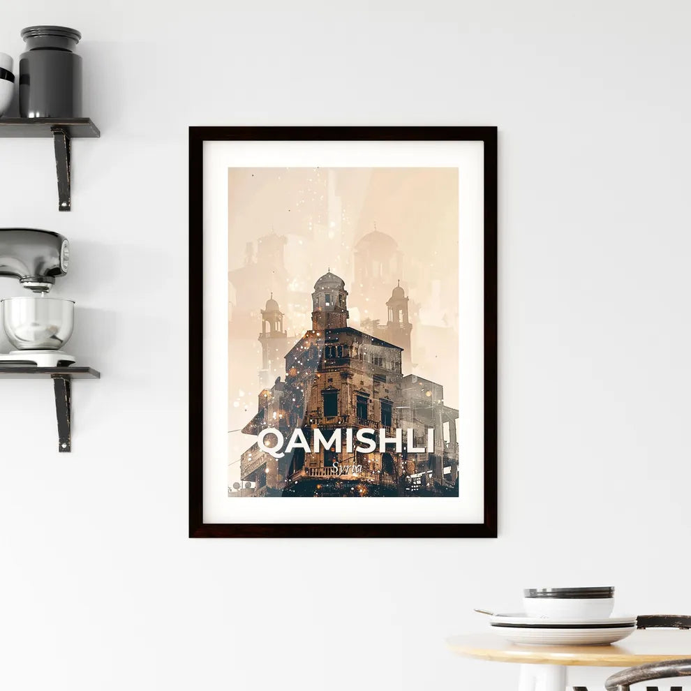 Qamishli Skyline Double Exposure Art Print Framed Print