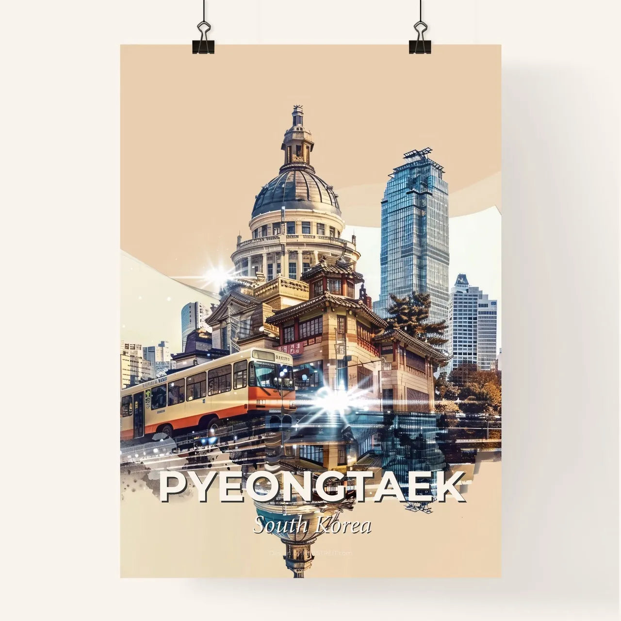Pyeongtaek Skyline Tapestry of Memories Poster
