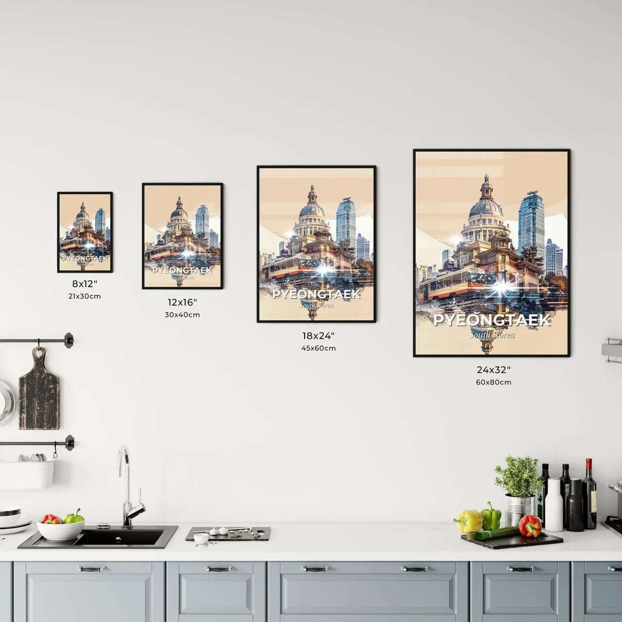 Pyeongtaek Skyline Tapestry of Memories Office Art