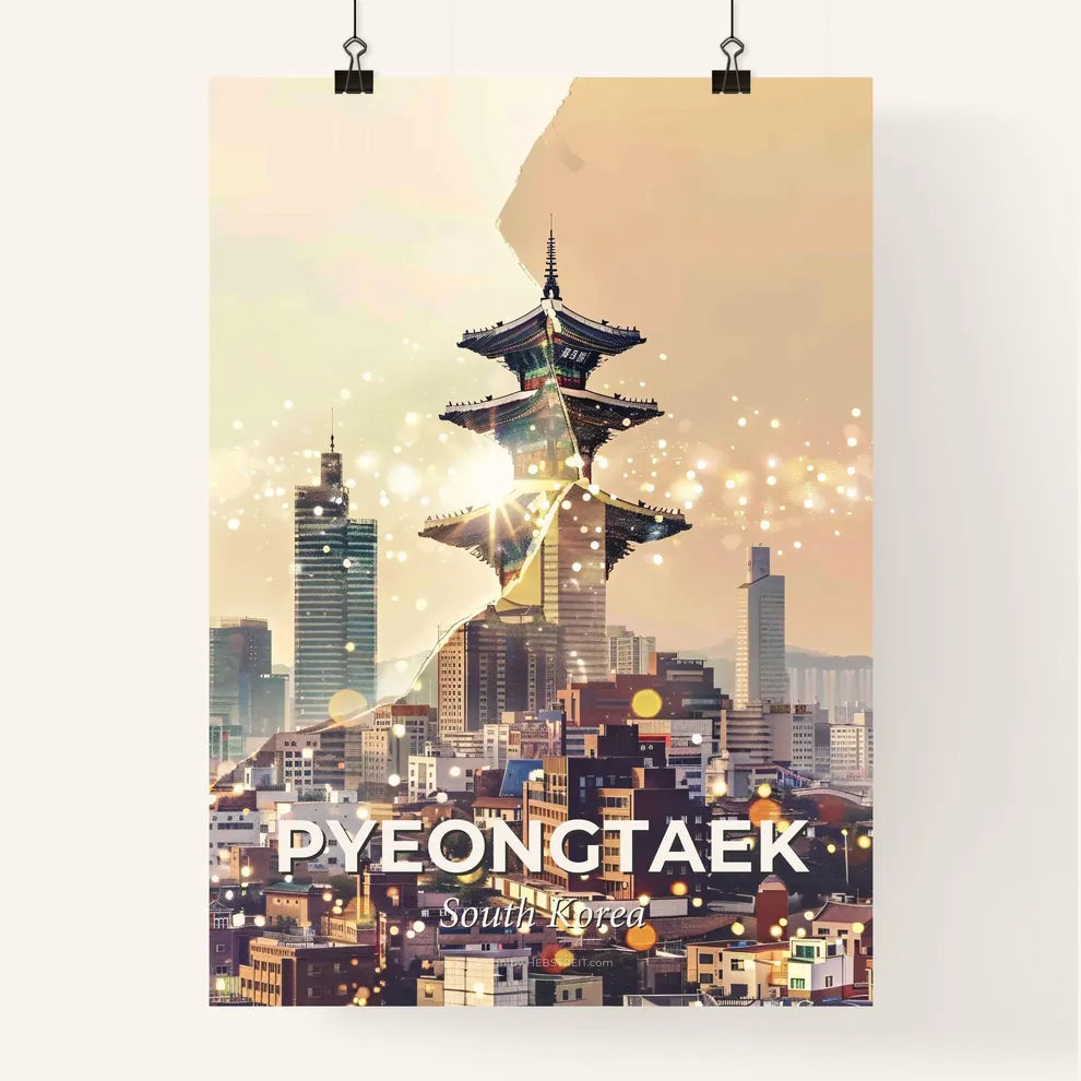 Pyeongtaek Skyline Night Vista Local Design Poster
