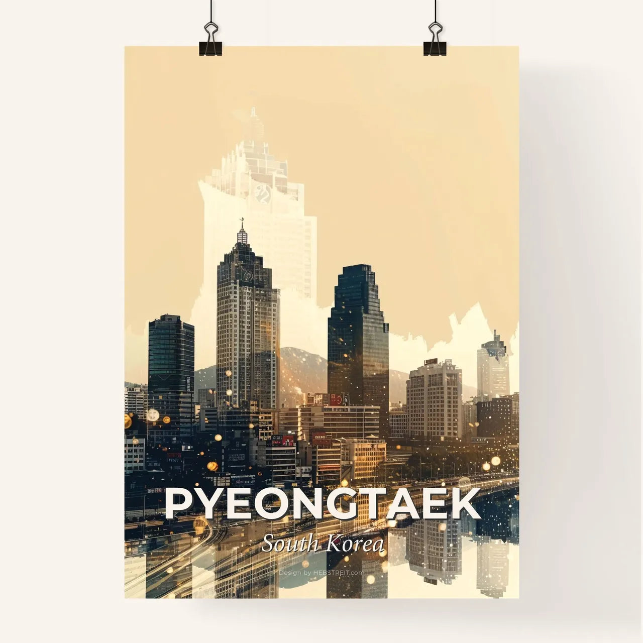 Pyeongtaek Skyline Composite Art Poster Poster