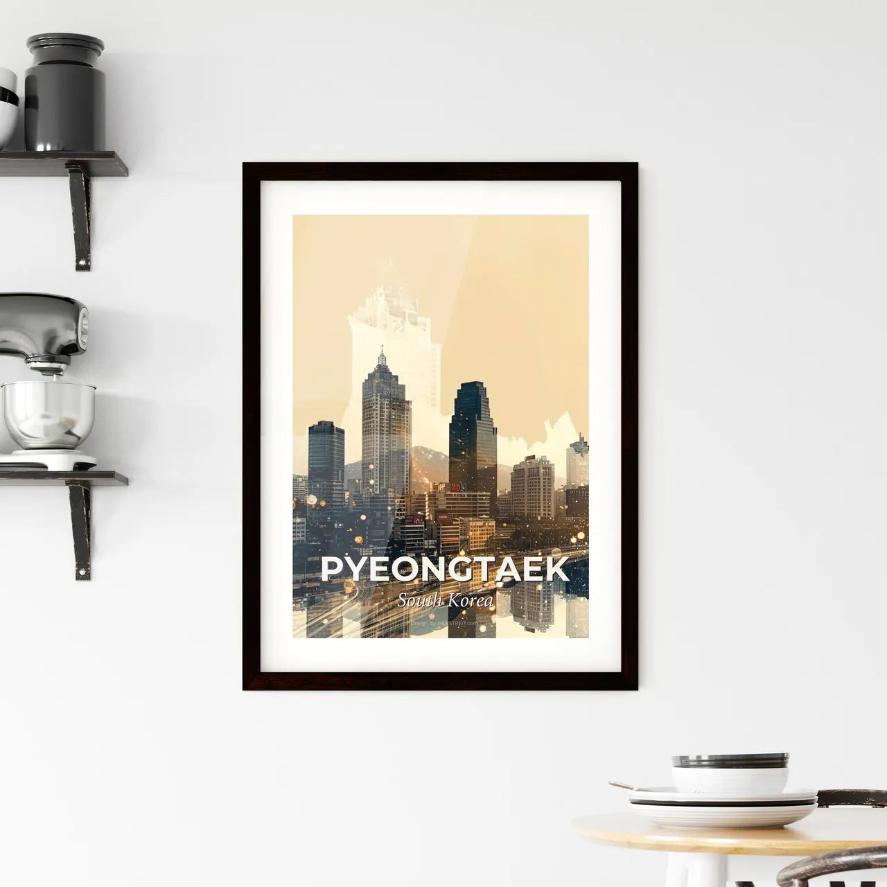 Pyeongtaek Skyline Composite Art Poster Framed Print