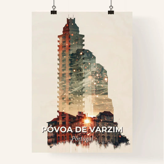 Póvoa de Varzim: Skyline Composite Art Poster Poster