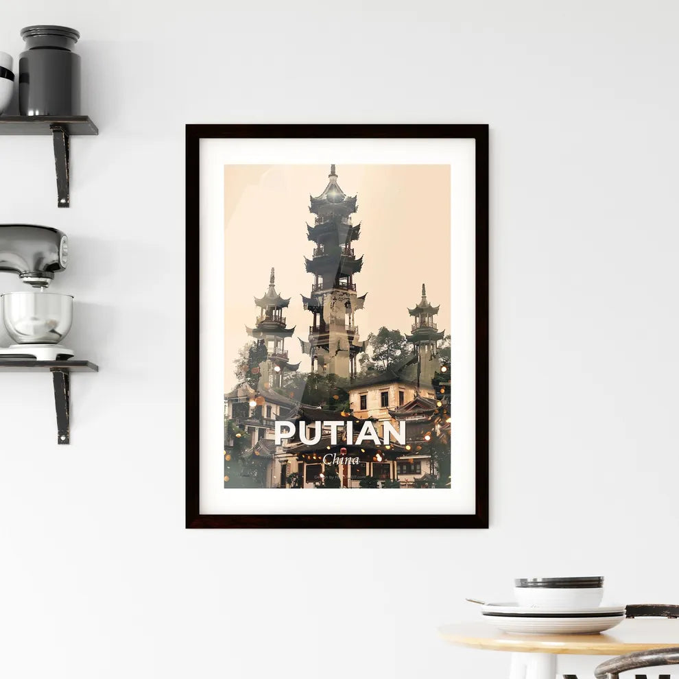 Putian China Composite Art Skyline Poster Framed Print