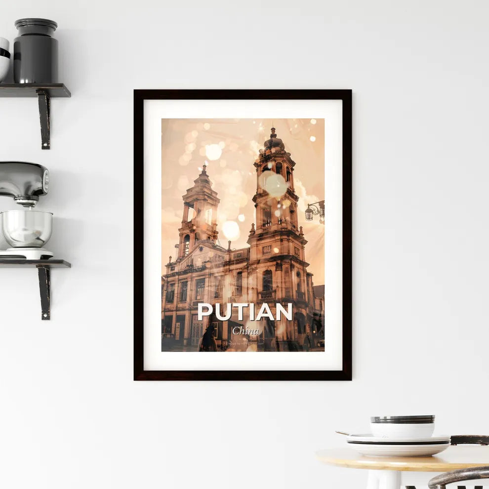 Putian City Skyline Architectural Poster Art Framed Print