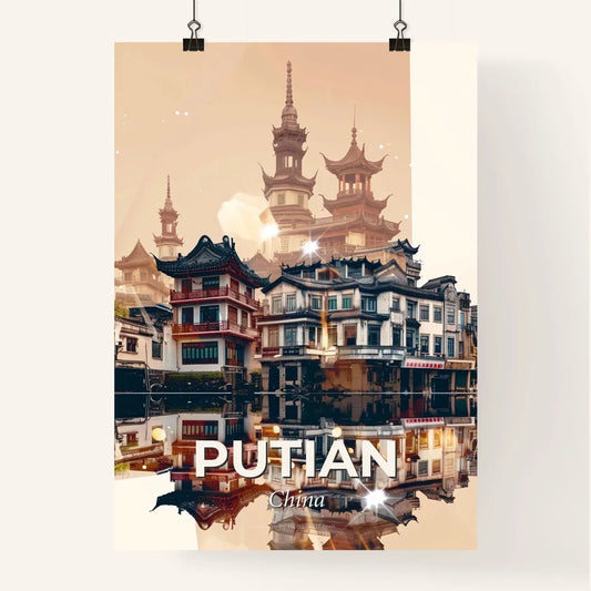 Putian: Double Exposure Skyline Tapestry Poster