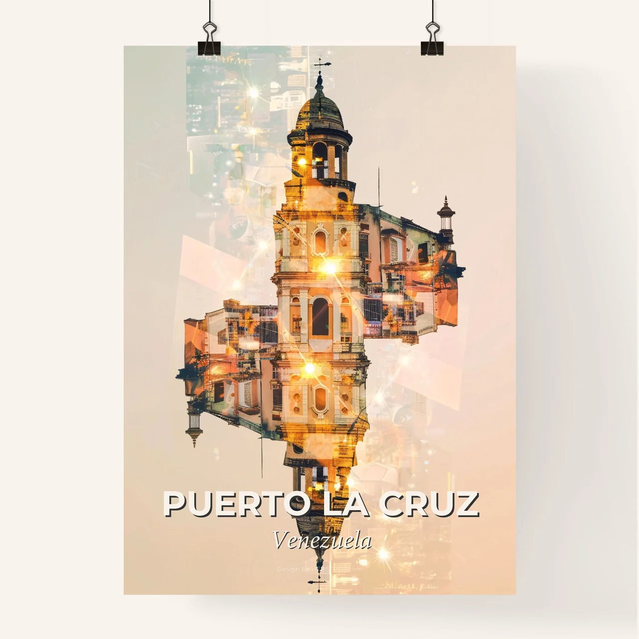 Puerto La Cruz City Lightscape Composite Poster