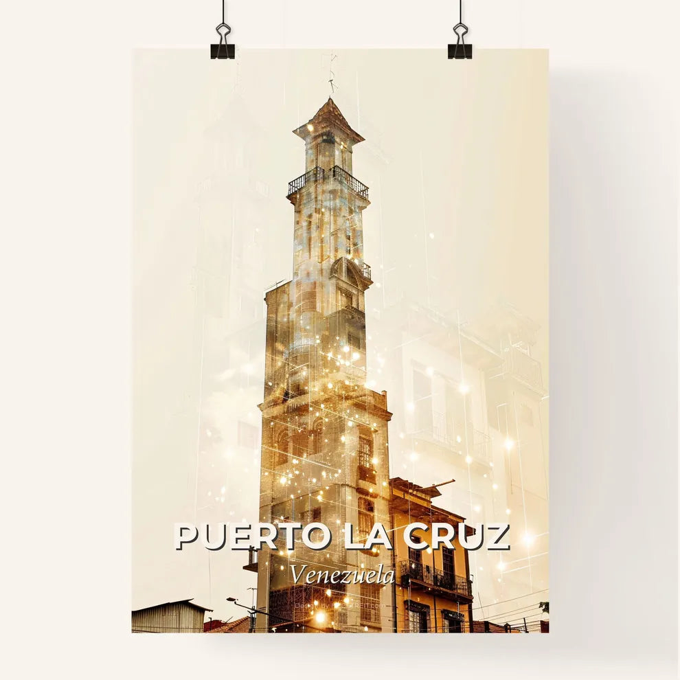 Puerto La Cruz City Skyline Composite Art Poster