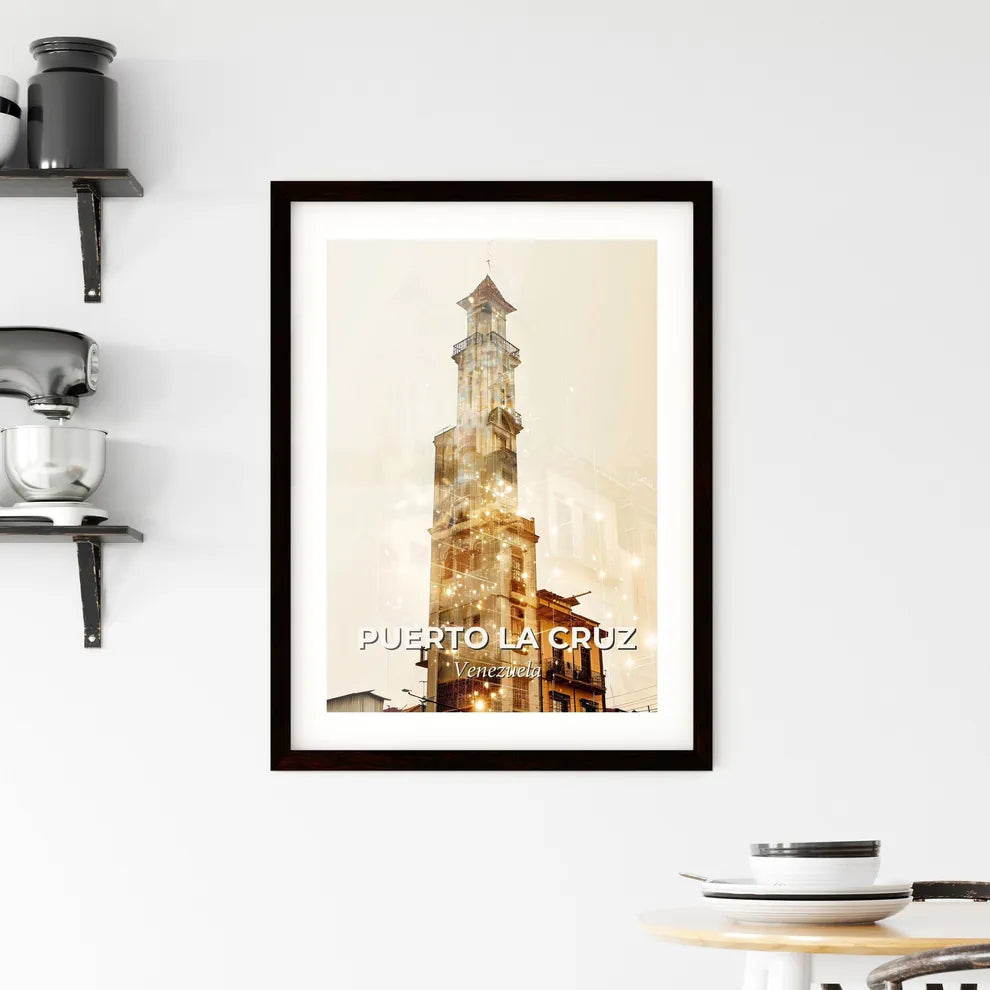 Puerto La Cruz City Skyline Composite Art Framed Print