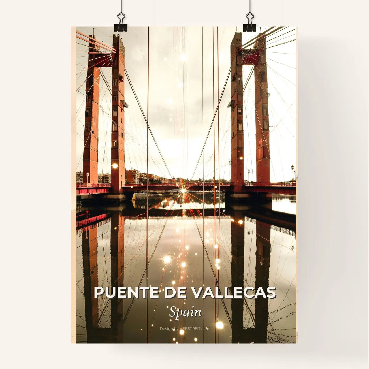 Puente de Vallecas Skyline: Urban Hues and Architectural Icons Poster