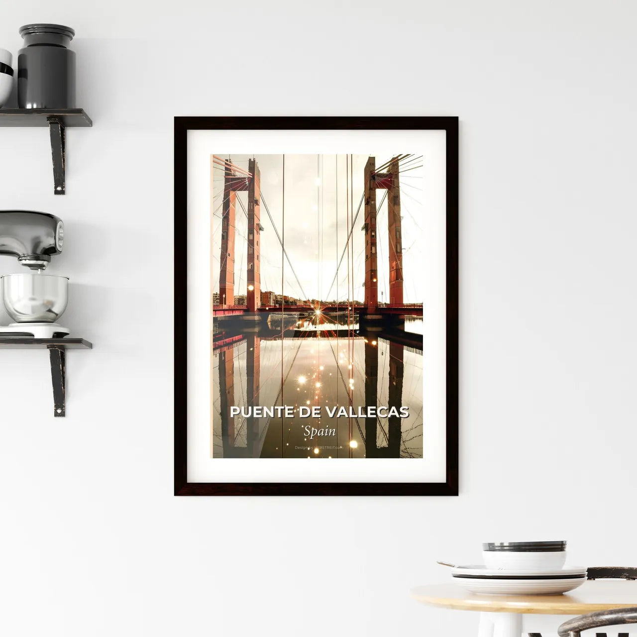 Puente de Vallecas Skyline: Urban Hues and Architectural Icons Framed Print