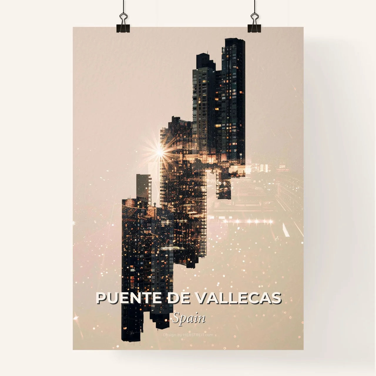 Puente de Vallecas Urban Art Poster Skyline Architecture Poster