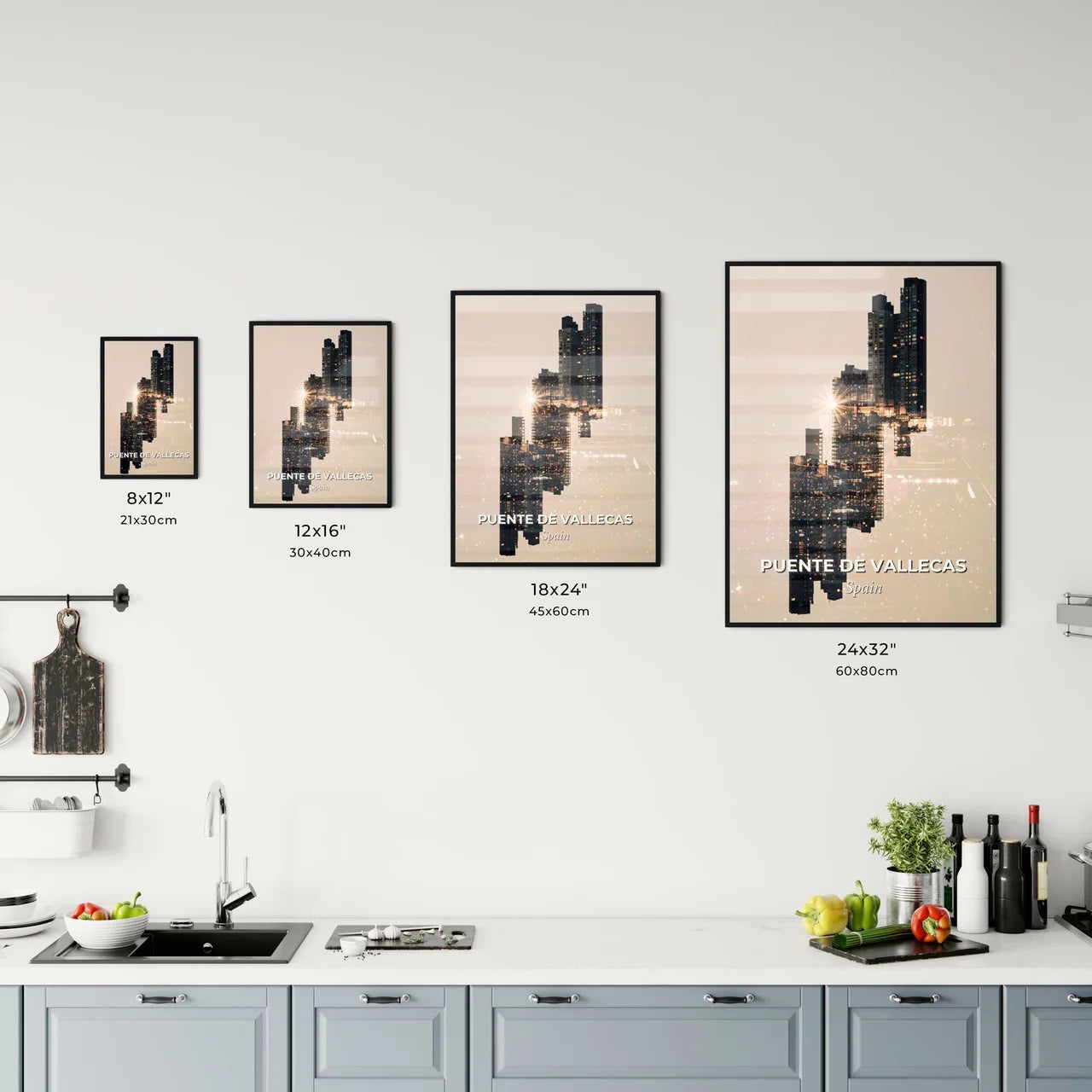 Puente de Vallecas Urban Art Poster Skyline Architecture Office Art