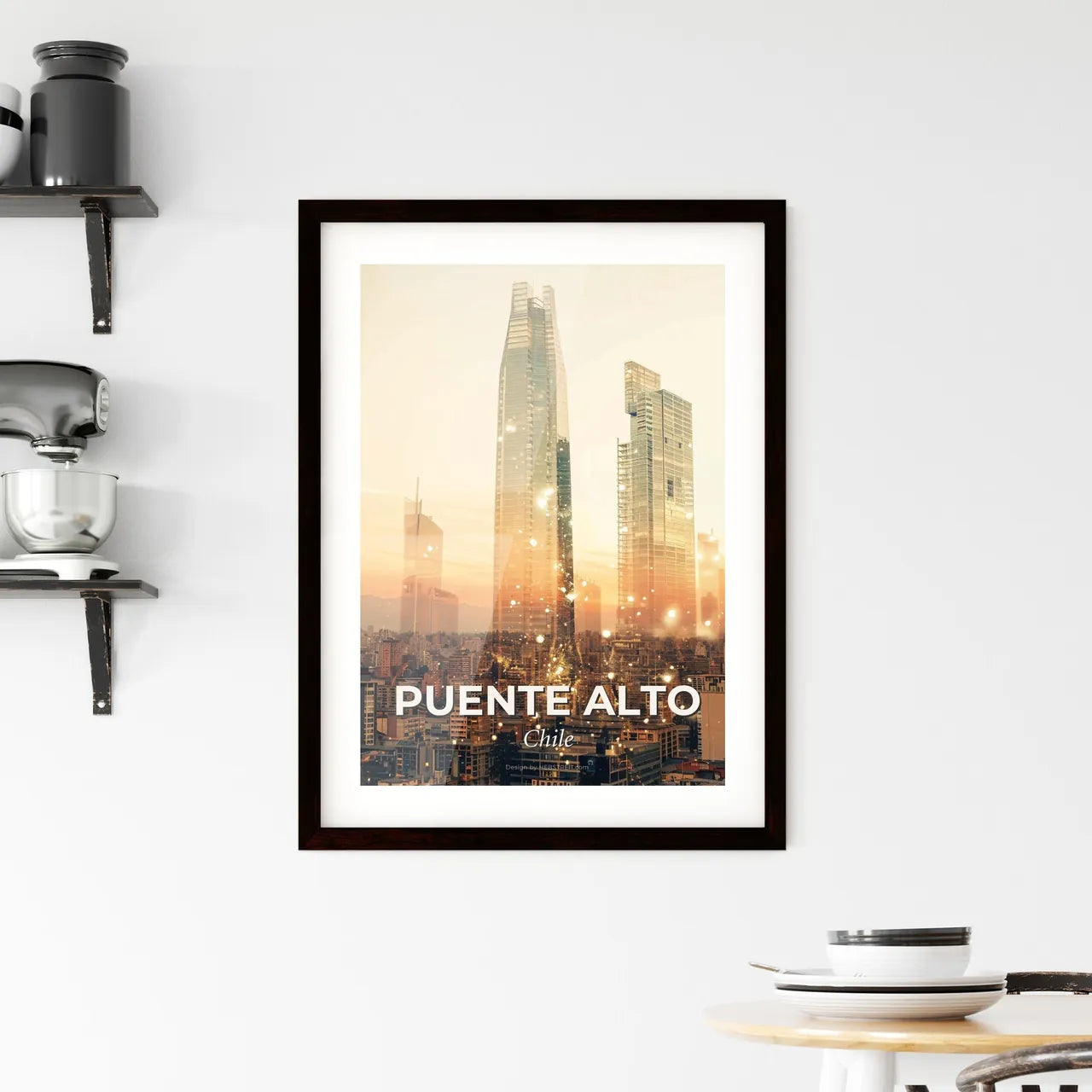 Puente Alto Glows: City Skyline Composite Art Framed Print