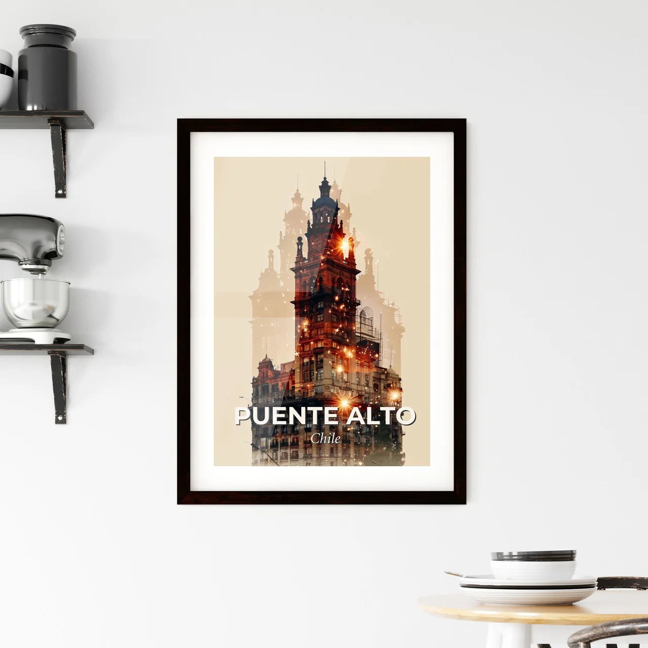 Puente Alto City Skyline Art: Double Exposure Dreamscape Framed Print
