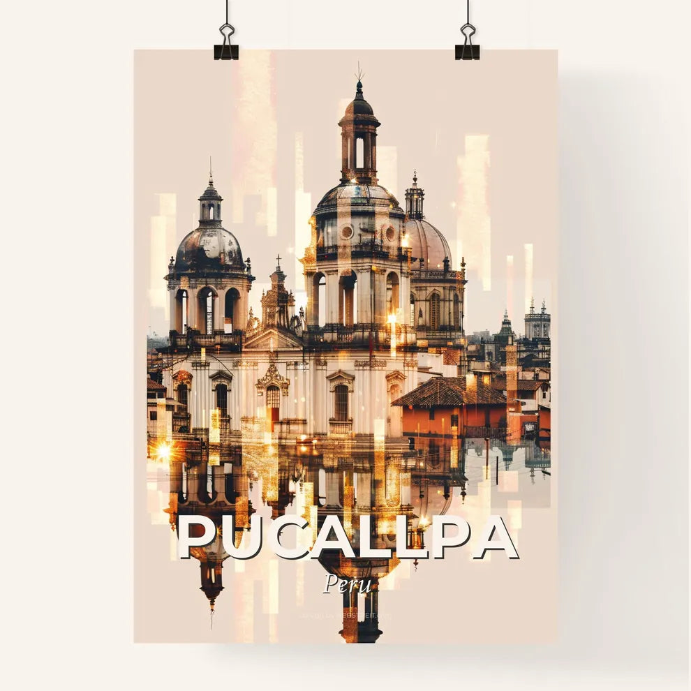Pucallpa's Glowing Skyline Composite Artwork Poster