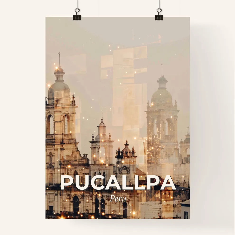 Pucallpa: Double Exposure Cityscape Symphony Poster