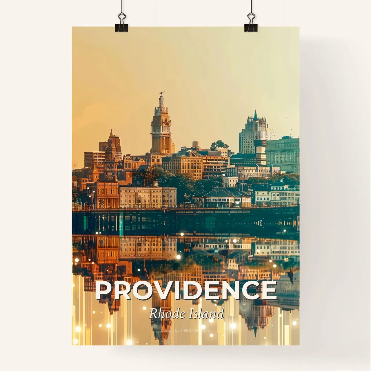Providence Skyline Composite Art Poster Poster