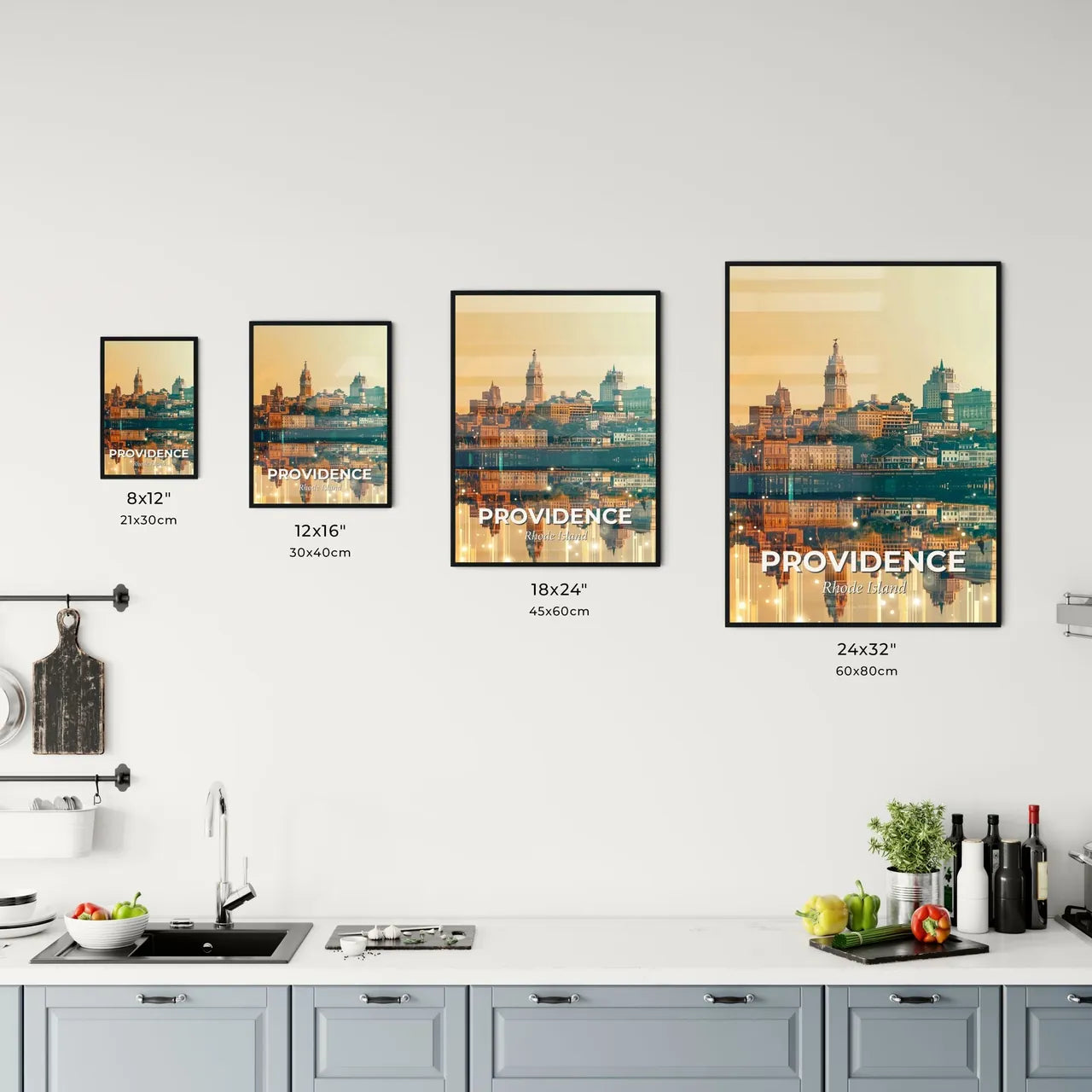 Providence Skyline Composite Art Poster Office Art