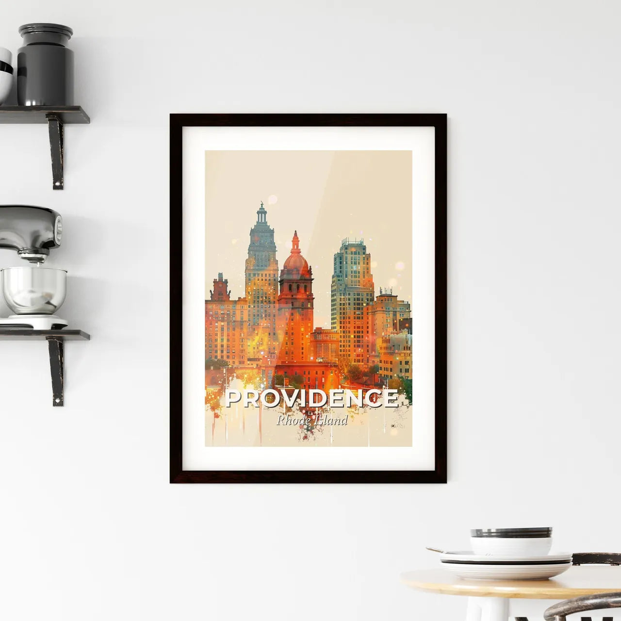 Providence: Magical City Lightscape Poster Framed Print
