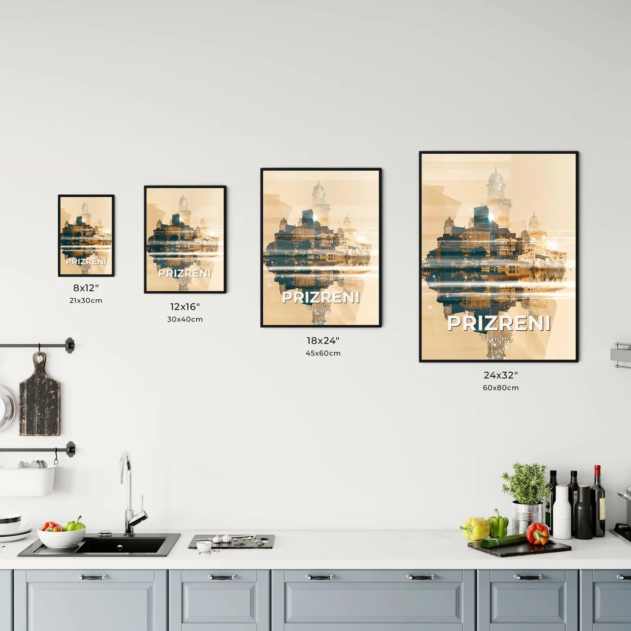 Prizreni Skyline Art Poster: Cityscape and Architecture Office Art