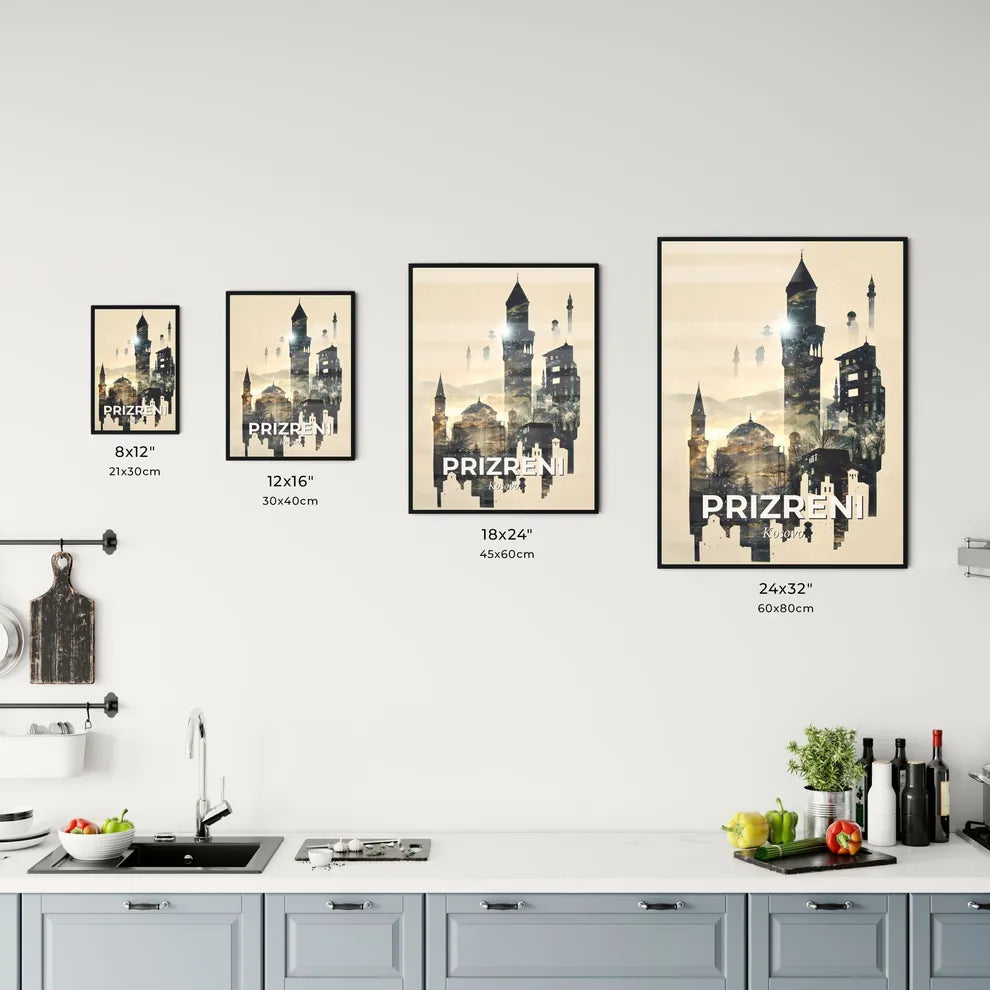 Prizren Skyline Composite Art Poster Office Art