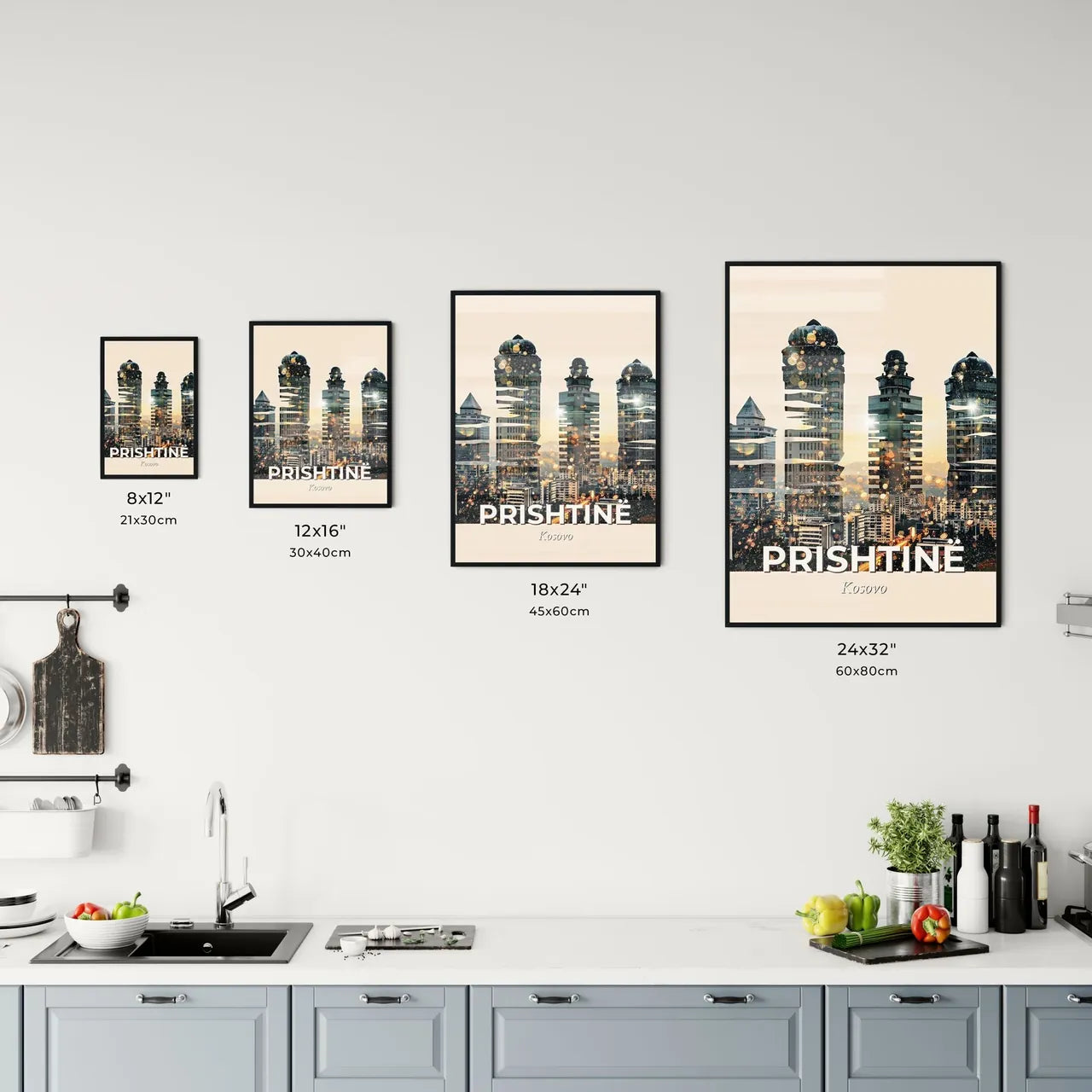 Prishtina Kosovo City Skyline Poster Office Art