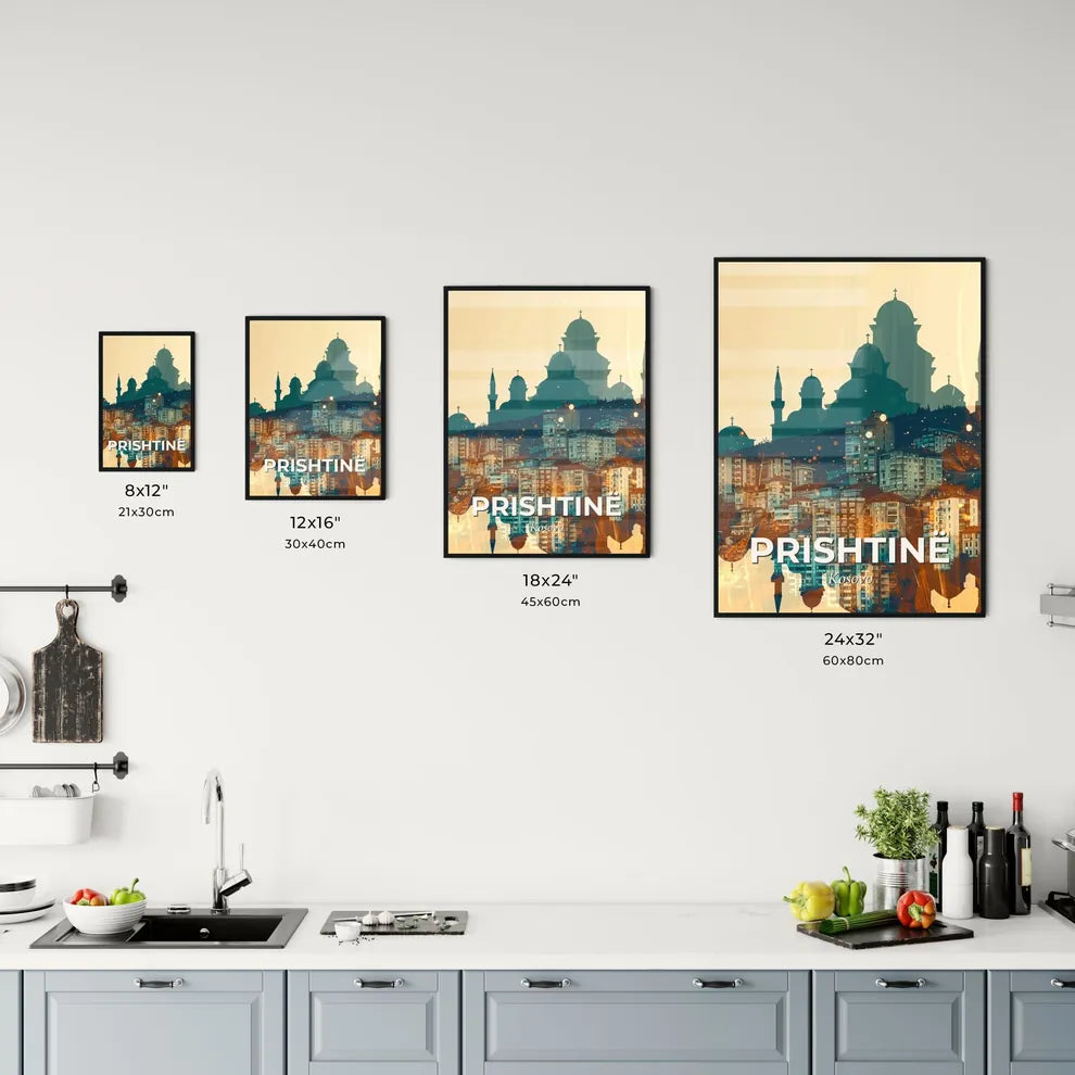 Prishtina Kosovo Skyline Art Poster Office Art
