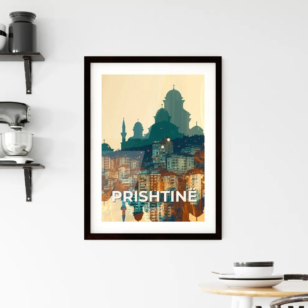 Prishtina Kosovo Skyline Art Poster Framed Print