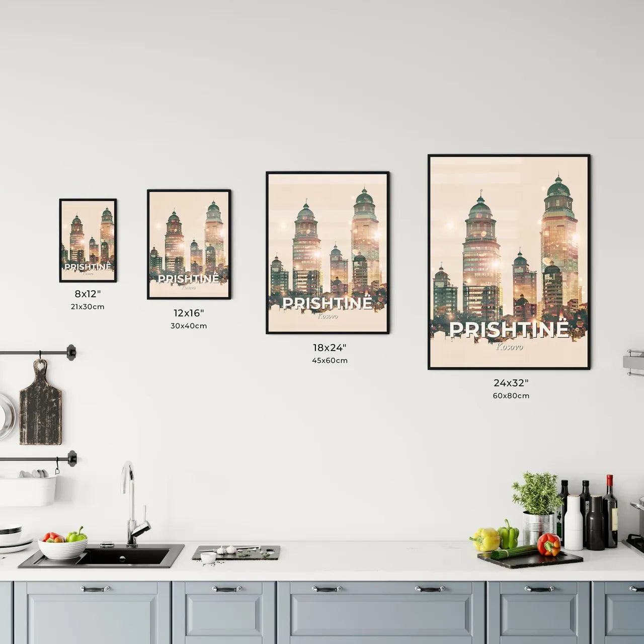 PriÅ¡tina Skyline Iconic Architecture Poster Office Art