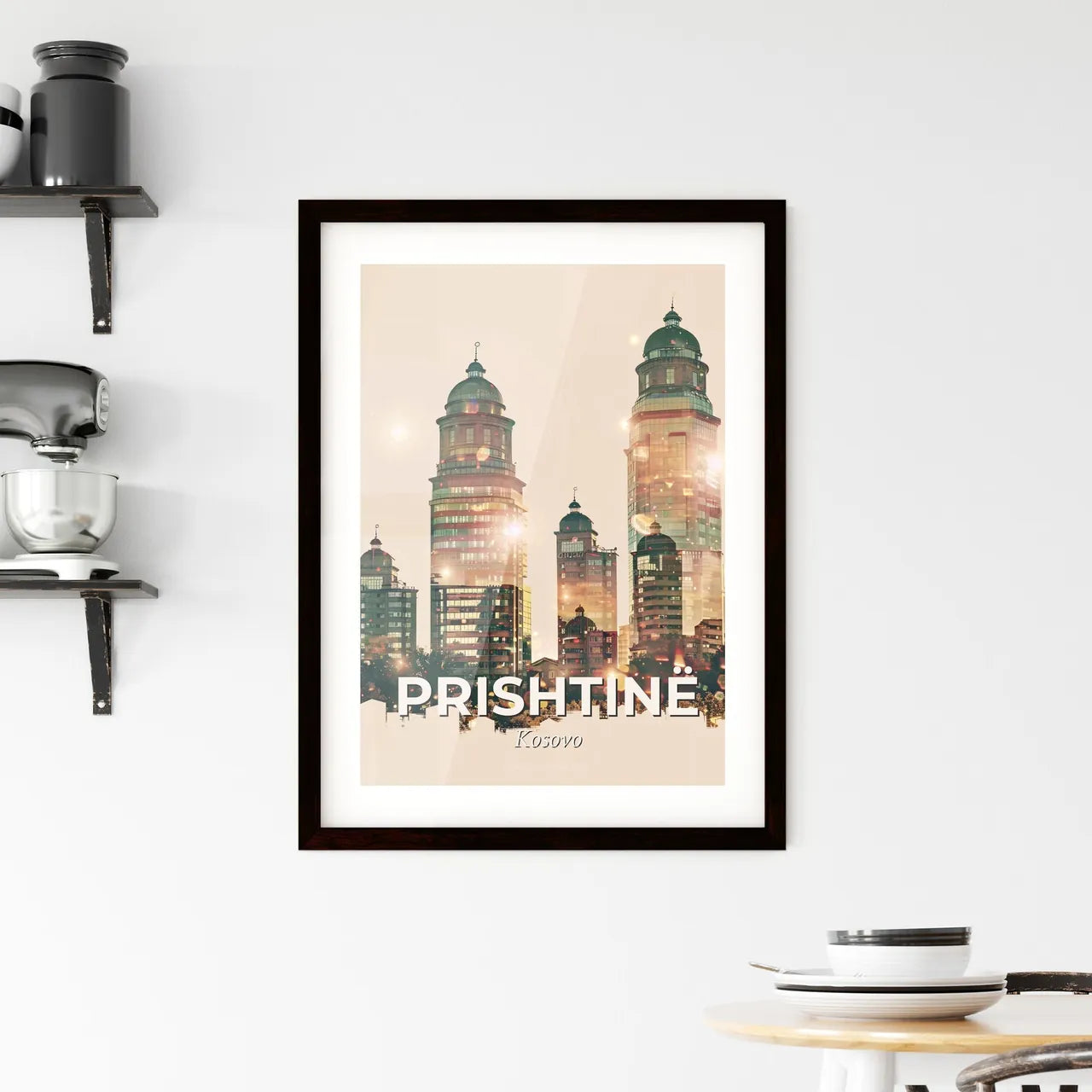 PriÅ¡tina Skyline Iconic Architecture Poster Framed Print